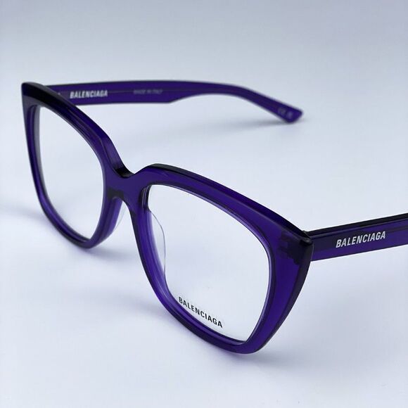 SALE! NEW Balenciaga BB0062O 003 Violet Logo Square Women Eyeglasses main image 6